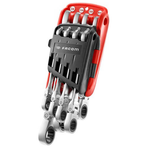 Facom 467F 8 Piece Flexible Ratchet Combination Spanner Set Imperial | Compare The Build