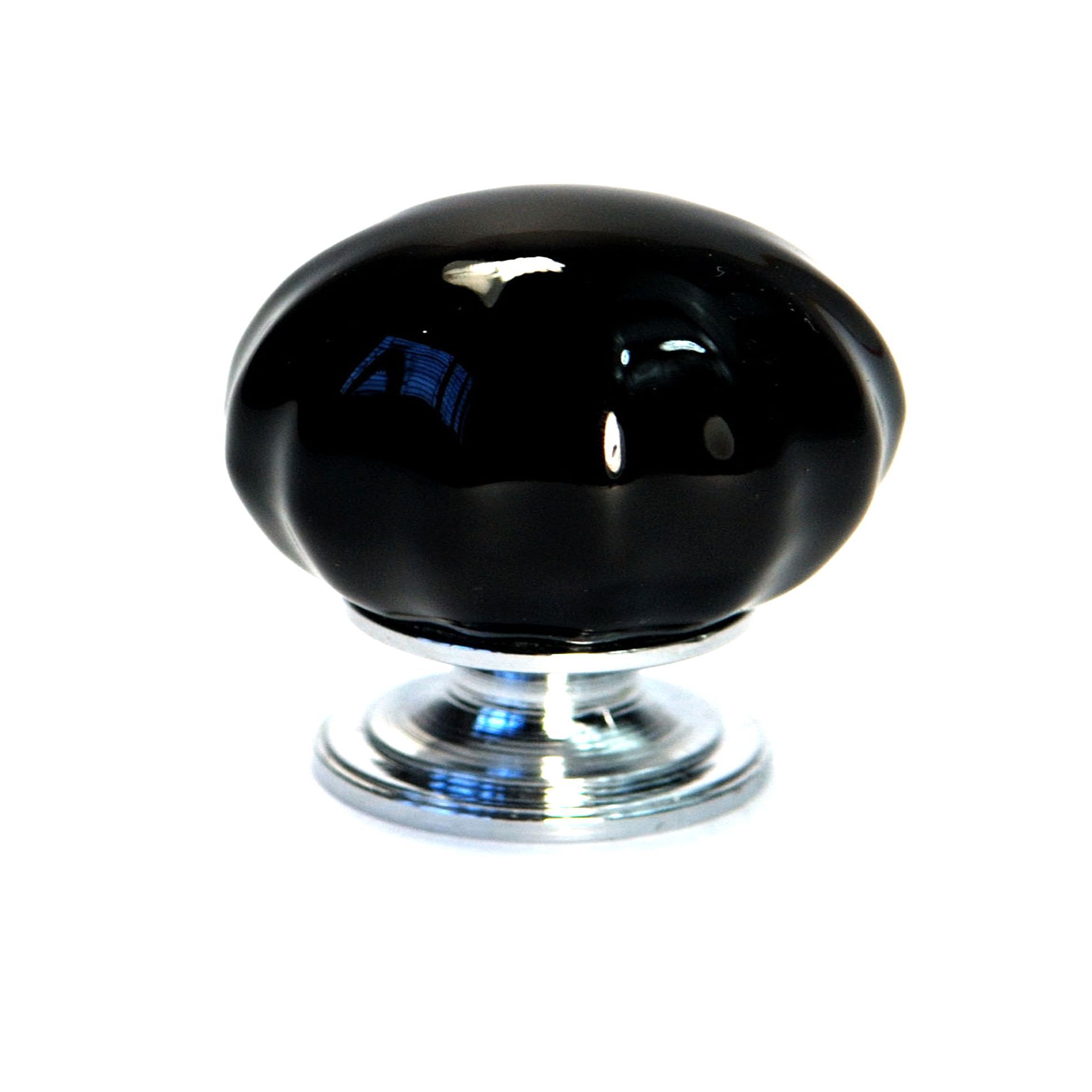 Black Chrome Effect Ceramic & Zinc Alloy Pumpkin Furniture Knob (Dia)30mm Price Comparisons | Compare The Build