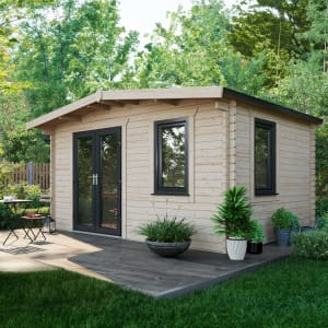 Power Sheds 10 x 14ft Left Hand Door Apex Chalet Log Cabin Price Comparisons | Compare The Build