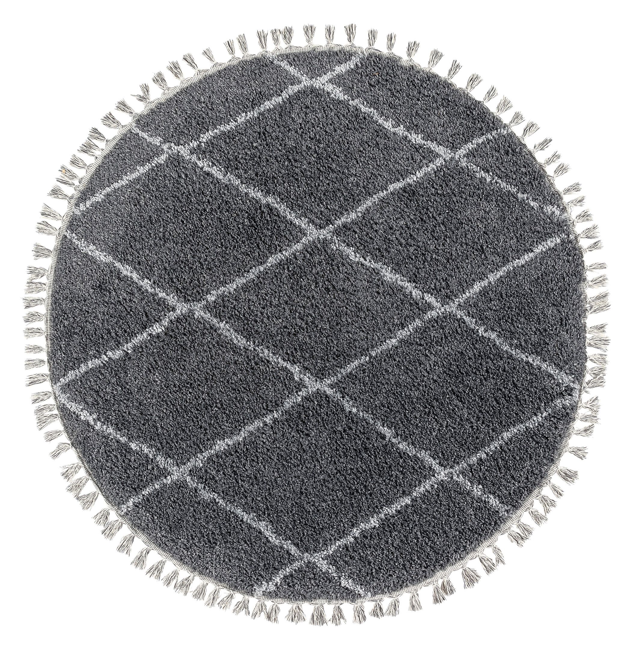 Shaggy Berber Grey Rug 120Cmx120Cm | Compare The Build