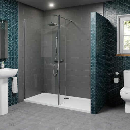 Diamond Walk In Shower Enclosure 1400 x 900mm - 800mm Screen with Return Panel & Tray - 8mm | Compare The Build