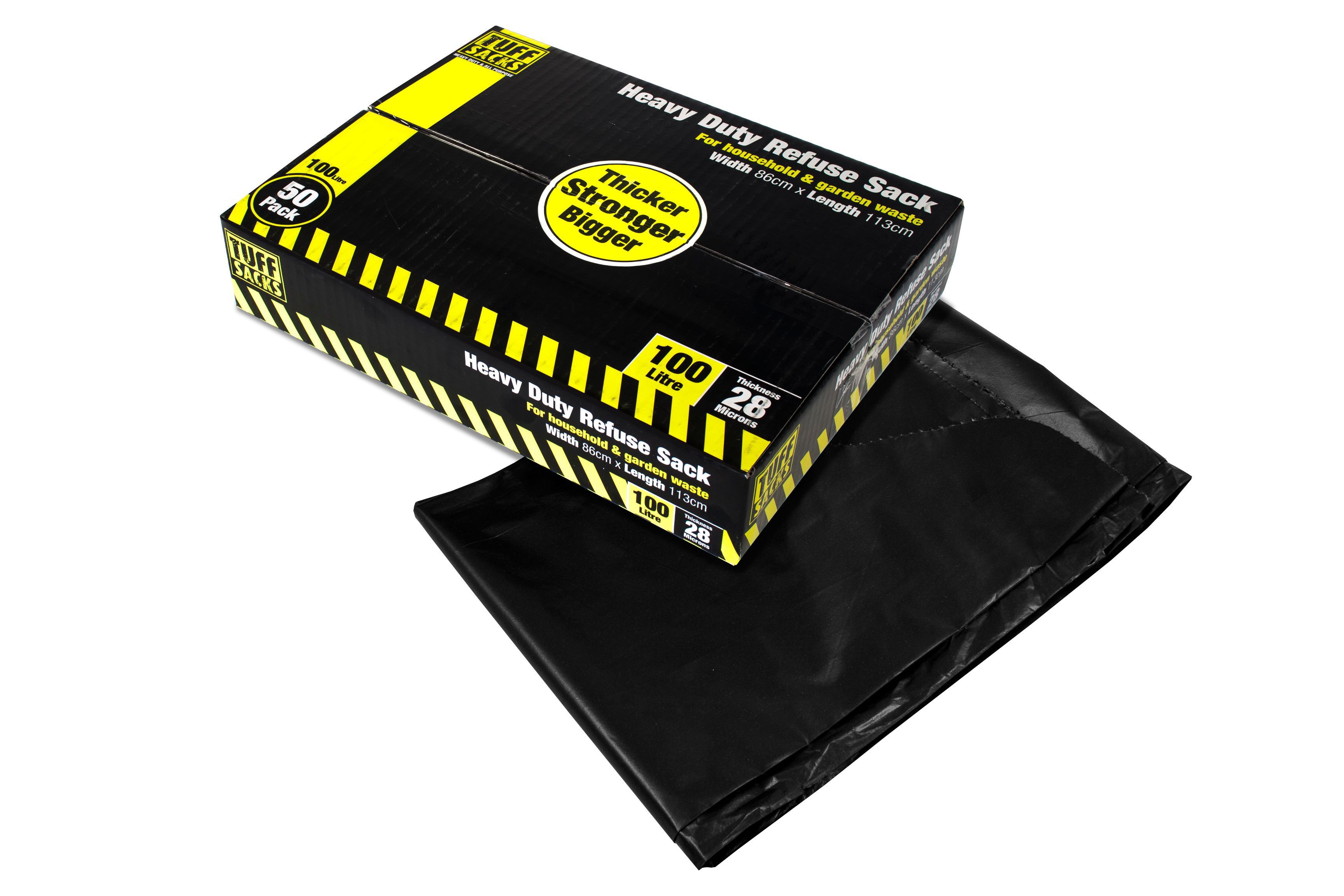 Tuff Sacks Black Polythene Refuse Sack, Pack Of 50 | Compare The Build