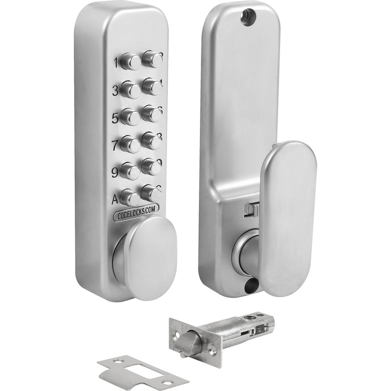 Codelocks CL160 Easicode Tubular Mortice Latch with Dual Function Backplate 60mm backset in Silver Price Comparisons | Compare The Build
