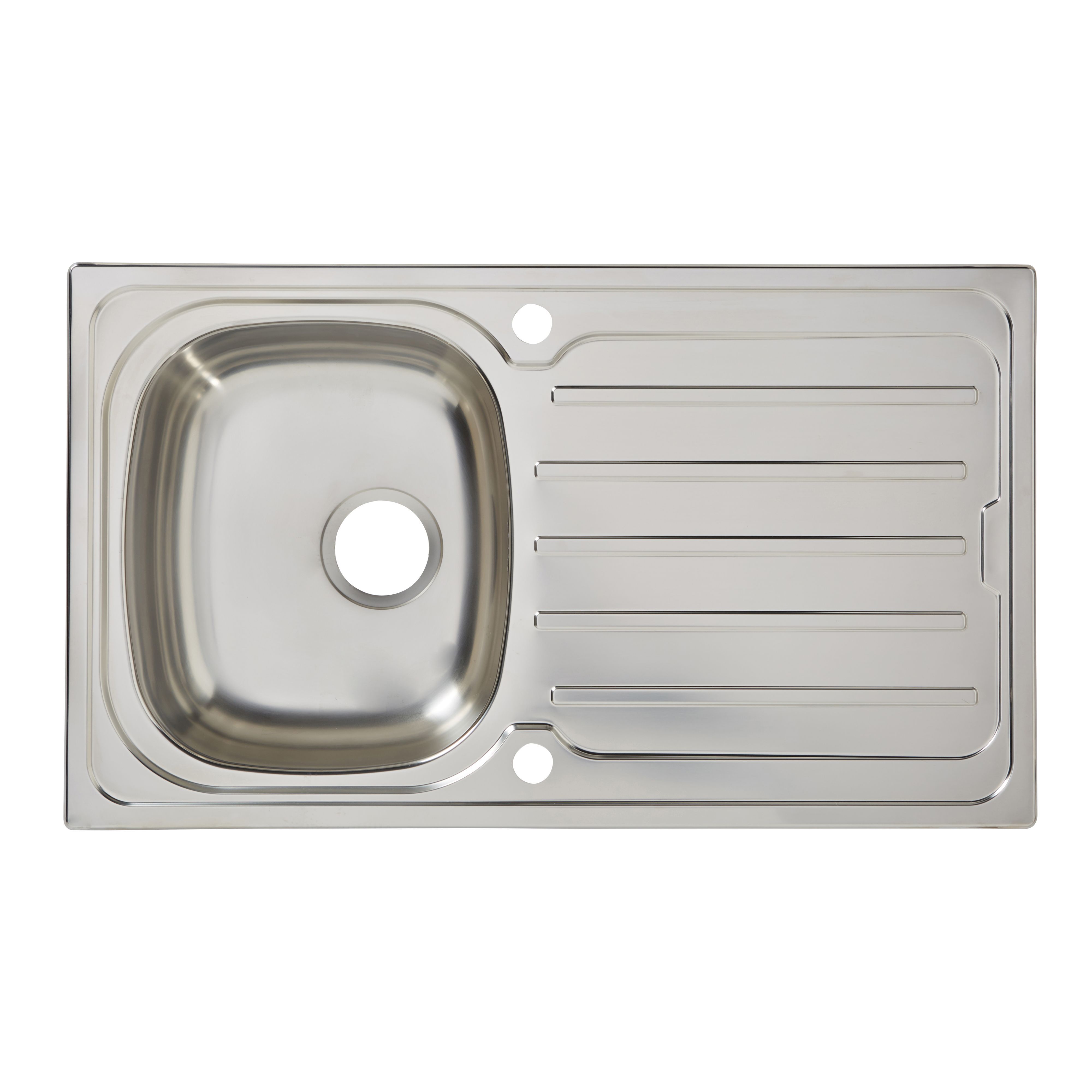 Cooke & Lewis Nakaya Polished Inox Stainless Steel 1 Bowl Sink & Drainer (W)500mm X (L)860mm Price Comparisons | Compare The Build