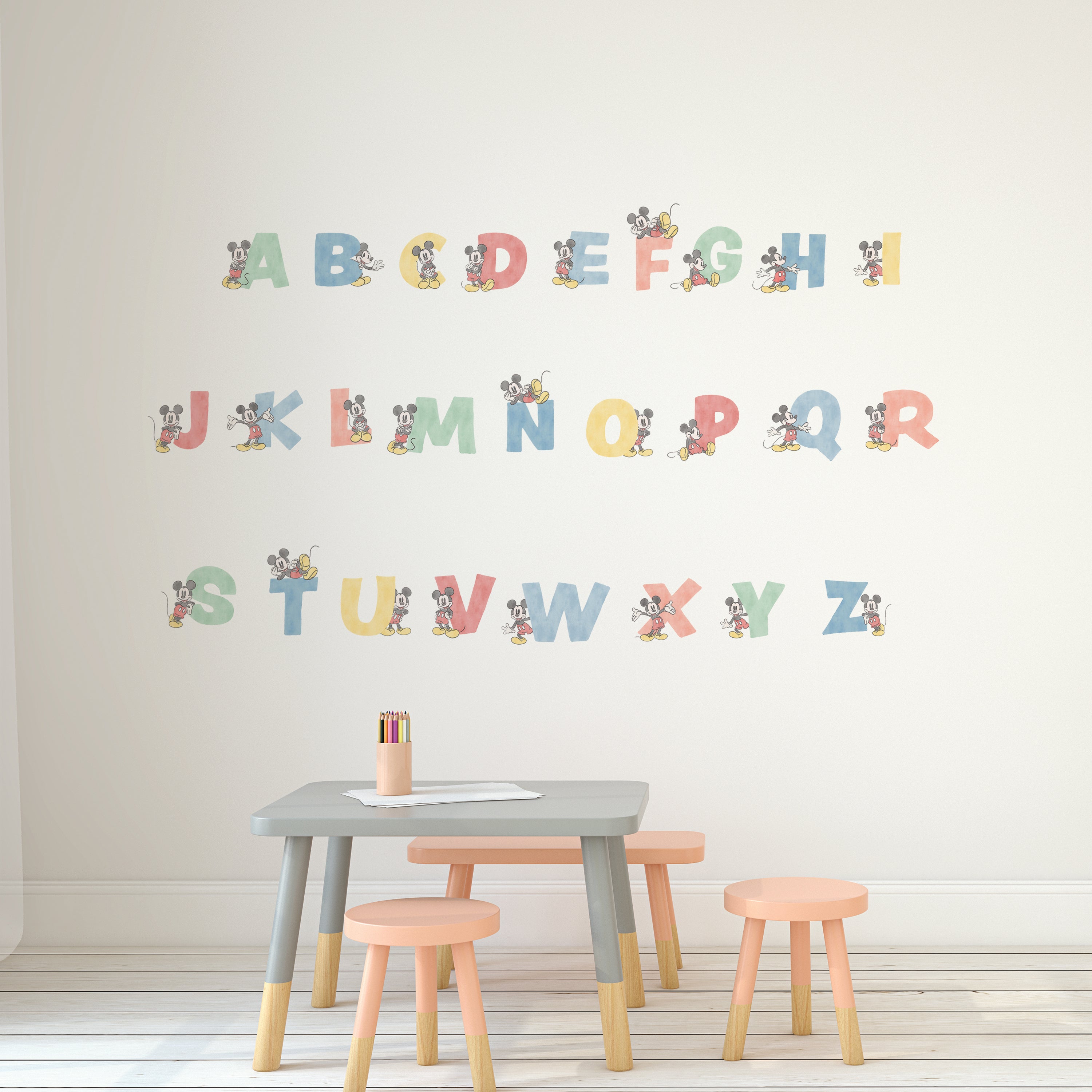 Disney Mickey Alphabet Medium Wall Sticker MultiColoured Price Comparisons | Compare The Build