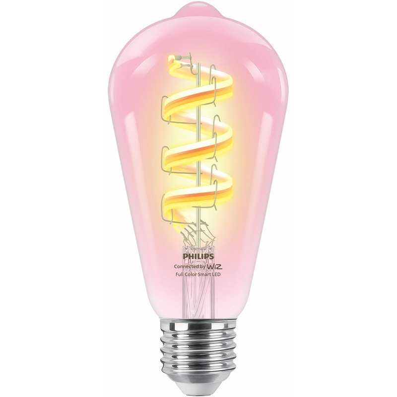 Philips WiZ LED Clear Filament Colour Smart Light Bulb ST64 E27 40W Price Comparisons | Compare The Build