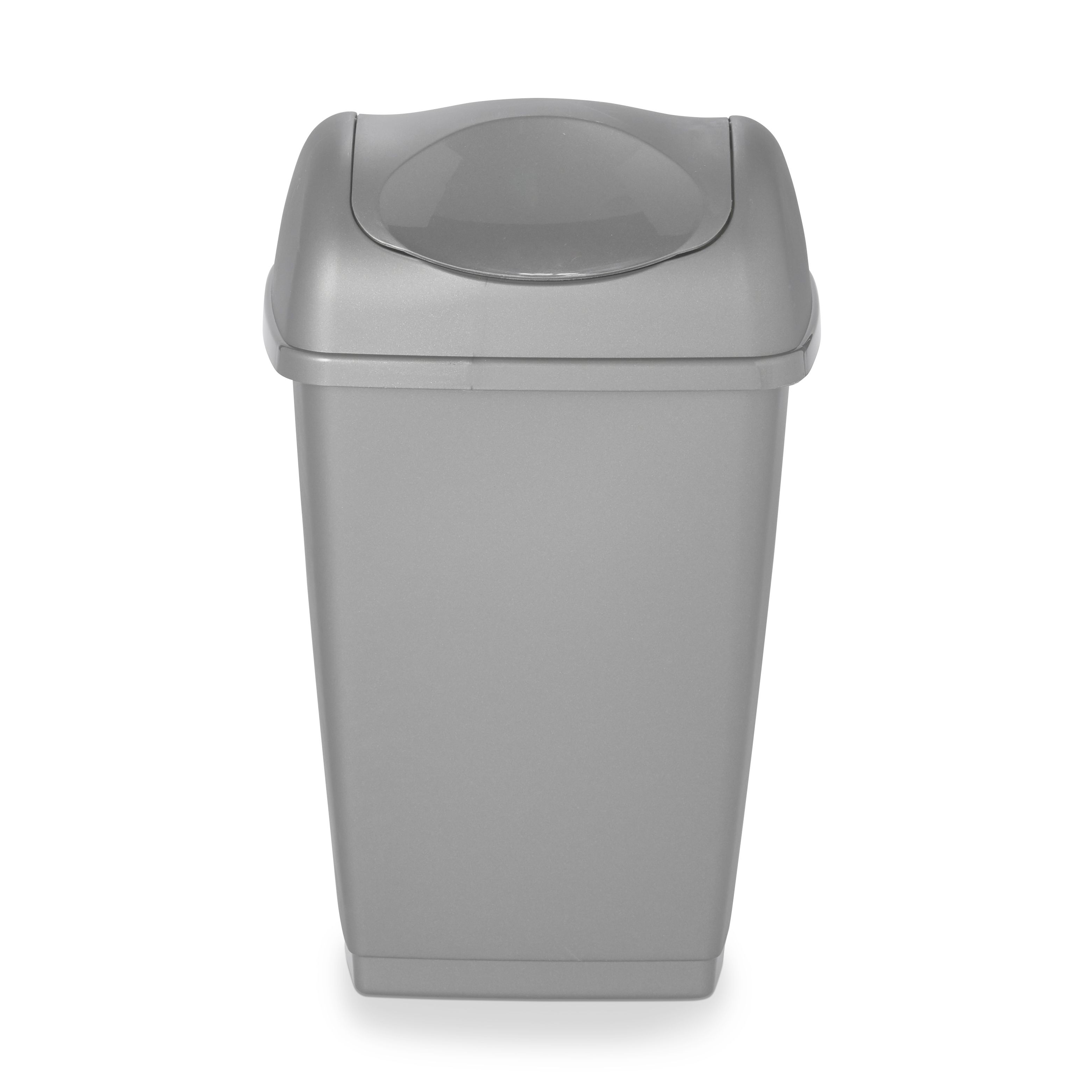 Tazetta Grey Plastic Rectangular Freestanding Kitchen Bin, 20L | Compare The Build