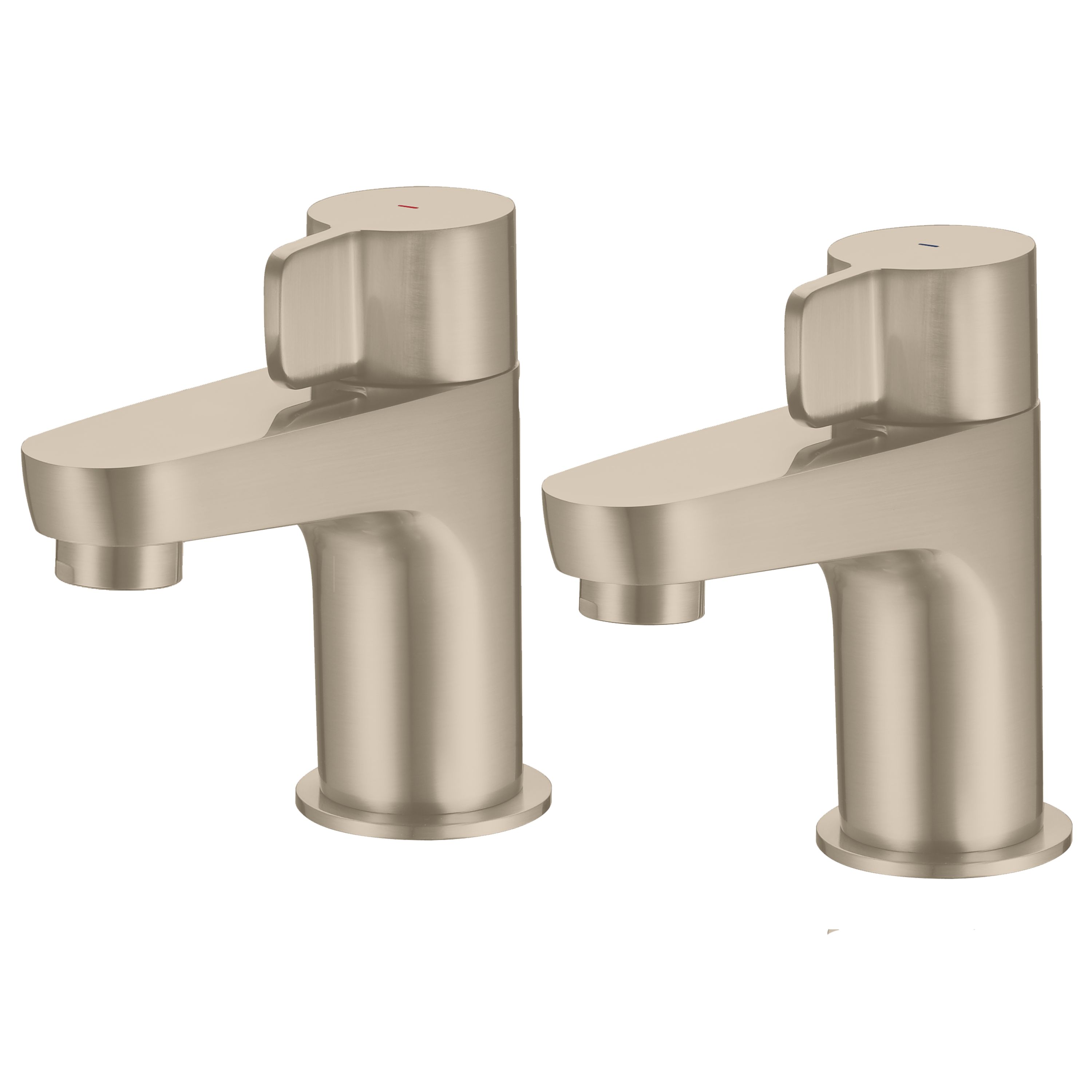 GoodHome Cavally Nickel Effect Bath Pillar Tap, Pair | Compare The Build