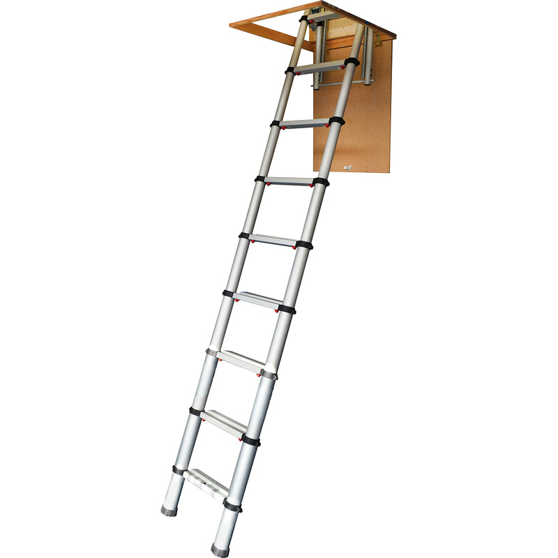 Werner Telescopic Loft Ladder 2.9m Rubber Price Comparisons | Compare The Build