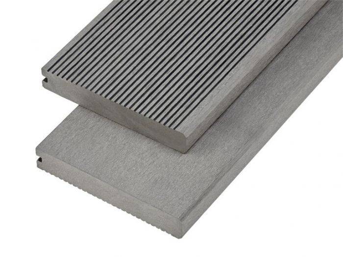 Solid Commercial Grade Bullnose Composite Decking Board 4000mm x 150mm x 25mm - Light Grey Price Comparisons | Compare The Build