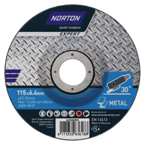 Norton Expert Metal Grinding Disc - 115 x 2.2 x 22.23mm Price Comparisons | Compare The Build