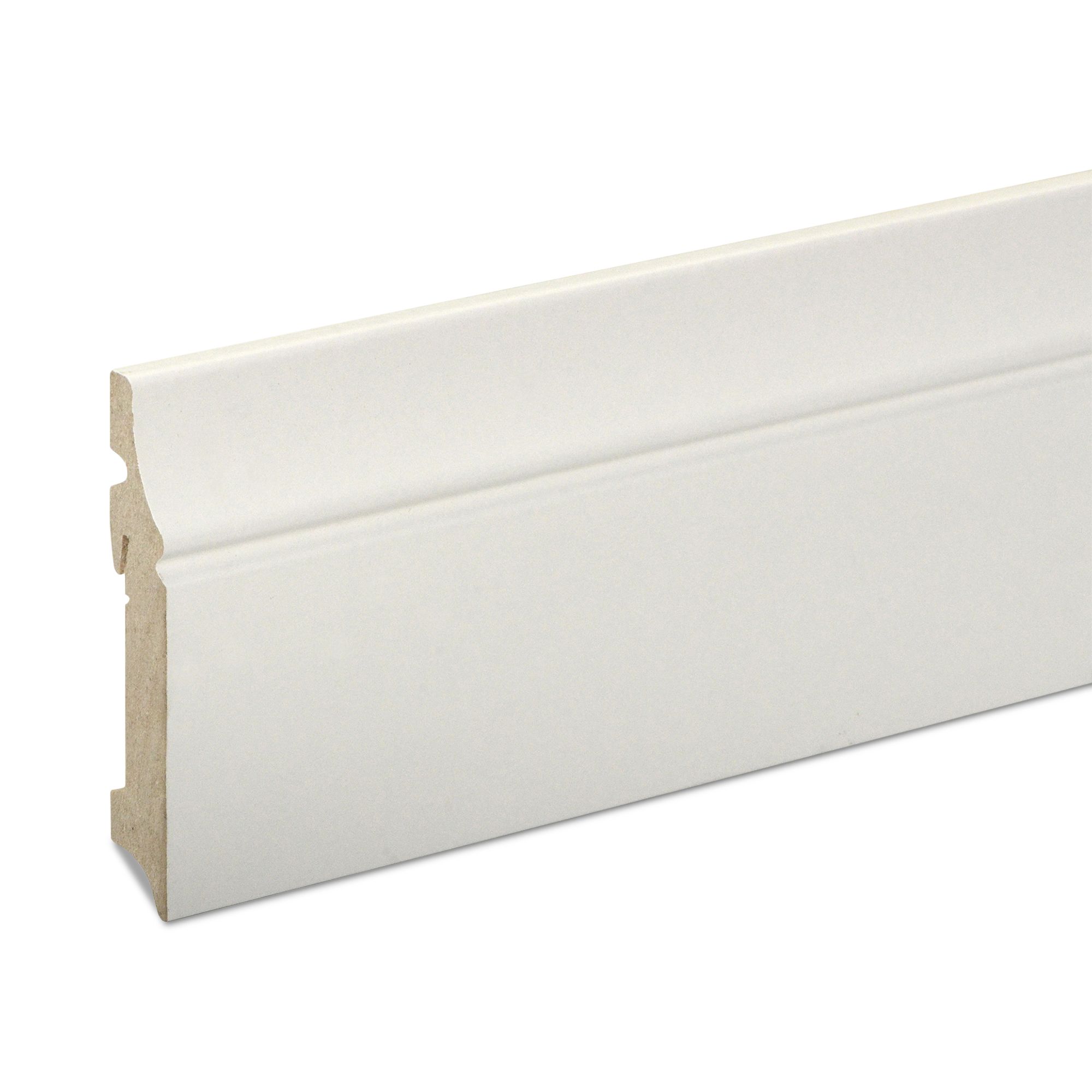 GoodHome White MDF Skirting board (L)2.2m (W)100mm (T)19mm 1.77kg | Compare The Build