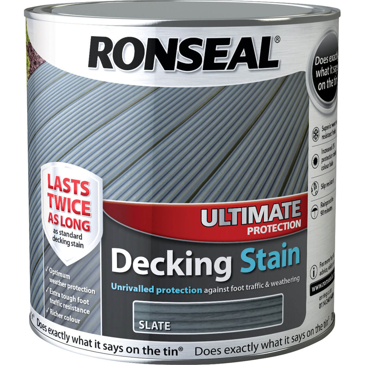 Ronseal Ultimate Slate Matt Decking Wood Stain, 2.5L | Compare The Build