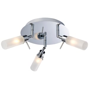 Saxby IP44 Perle Bathroom 3 Light Plate LED Spotlight - Chrome with Opal Polycarbonate Shades Price Comparisons | Compare The Build