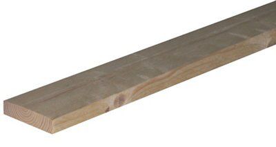 Rough sawn Whitewood spruce Timber (L)2.4m (W)100mm (T)25mm | Compare The Build