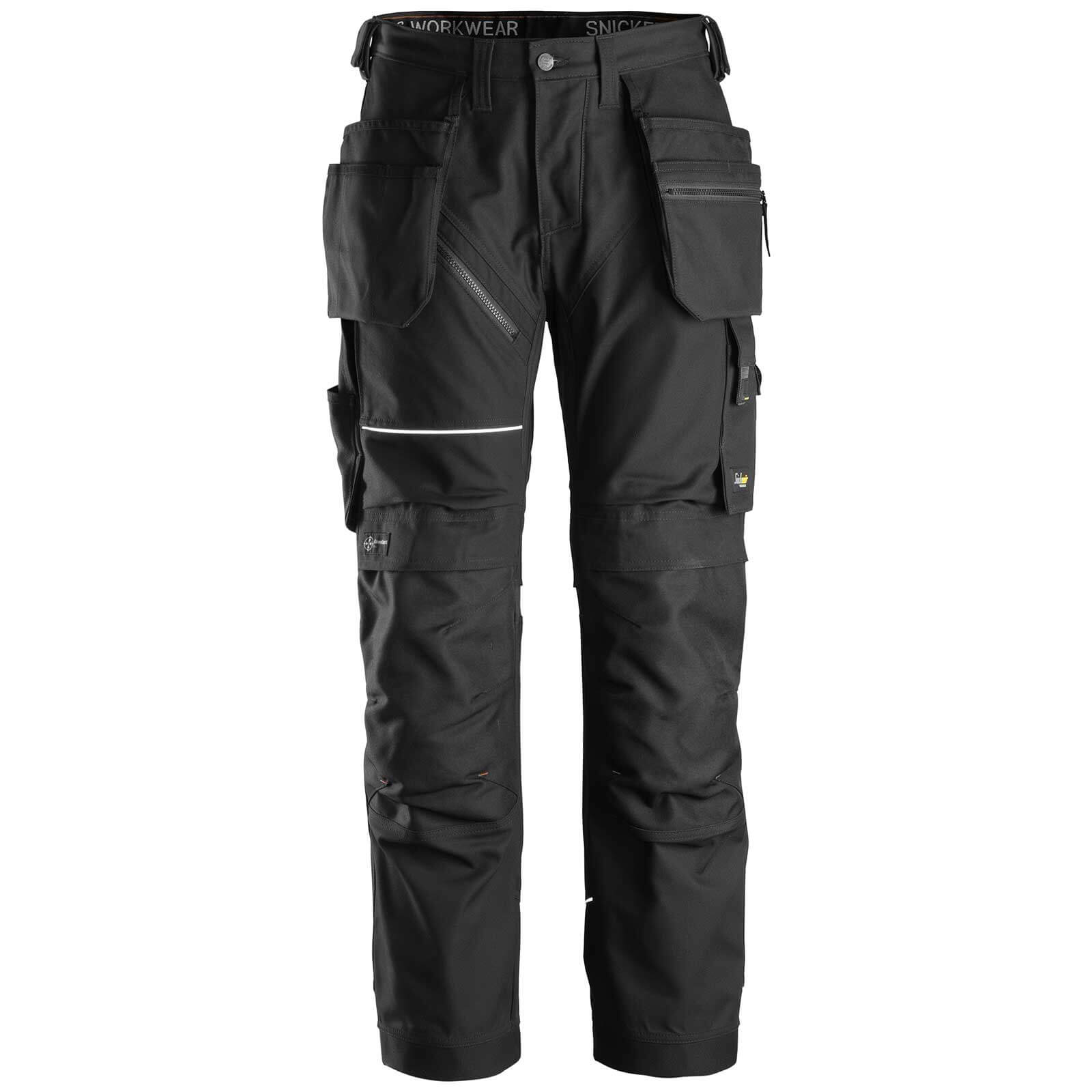 Snickers 6214 Ruff Work Canvas Trousers Holster Pockets Black 41" 37" | Compare The Build