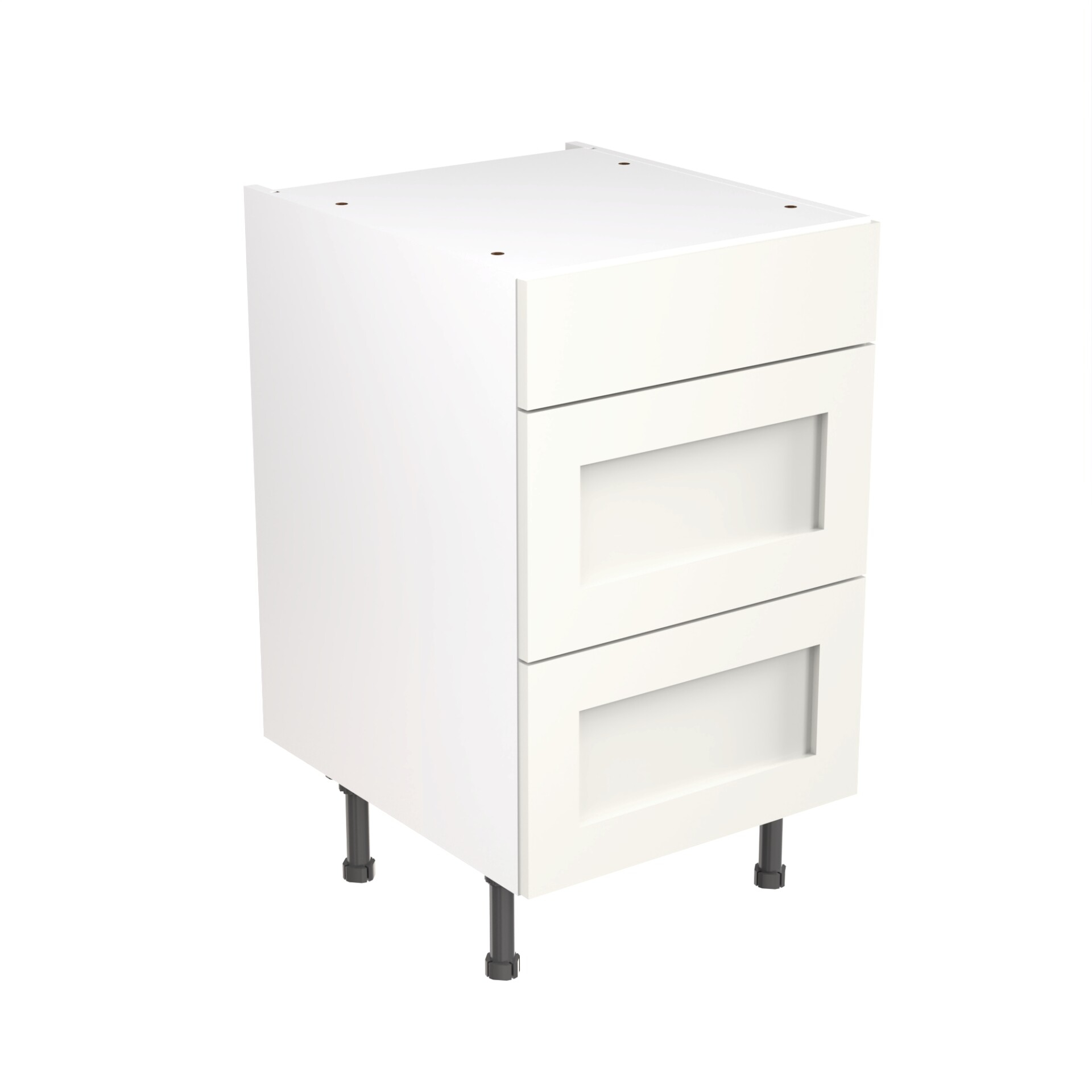 Flatpack Three Drawer Base Unit Shaker Ultra Matt White 500mm - FKKH0541 Price Comparisons | Compare The Build