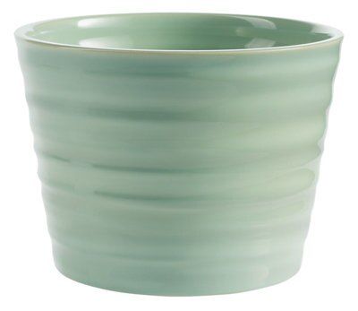 SK Brushed Green Ceramic Plant Pot (Dia)13Cm Price Comparisons | Compare The Build