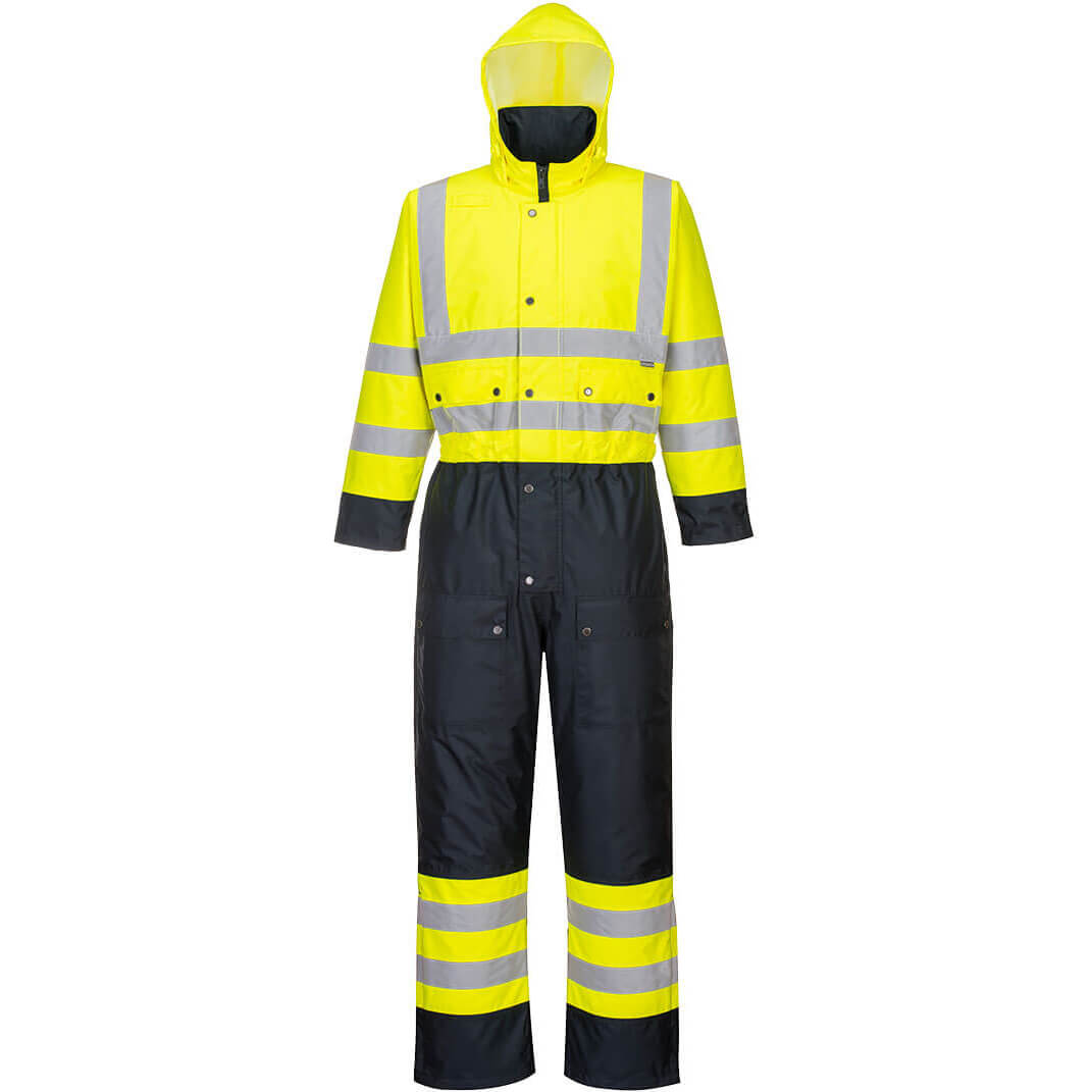 Oxford Weave 300D Class 3 Hi Vis Contrast Overall Yellow / Navy S | Compare The Build