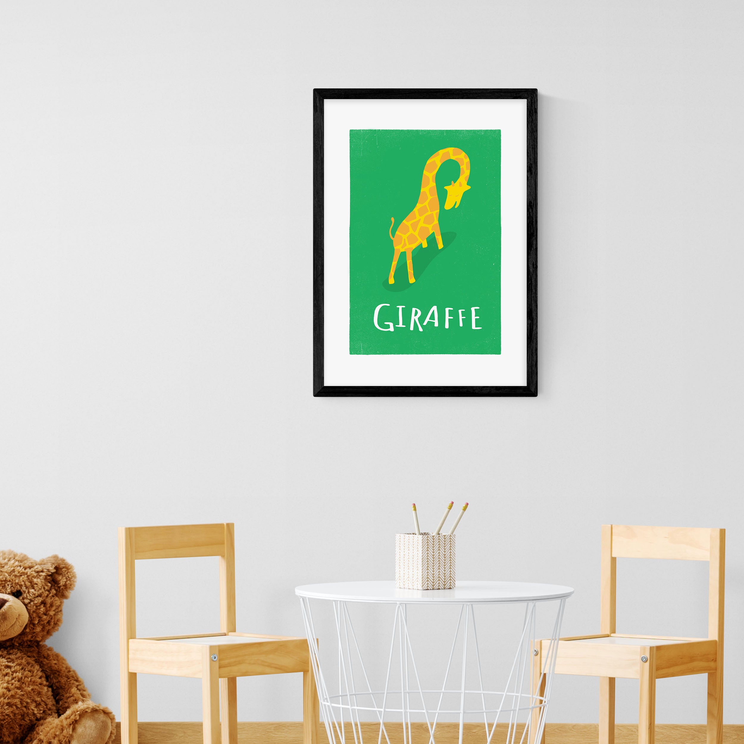 East End Prints Giraffe Text Print Green Price Comparisons | Compare The Build