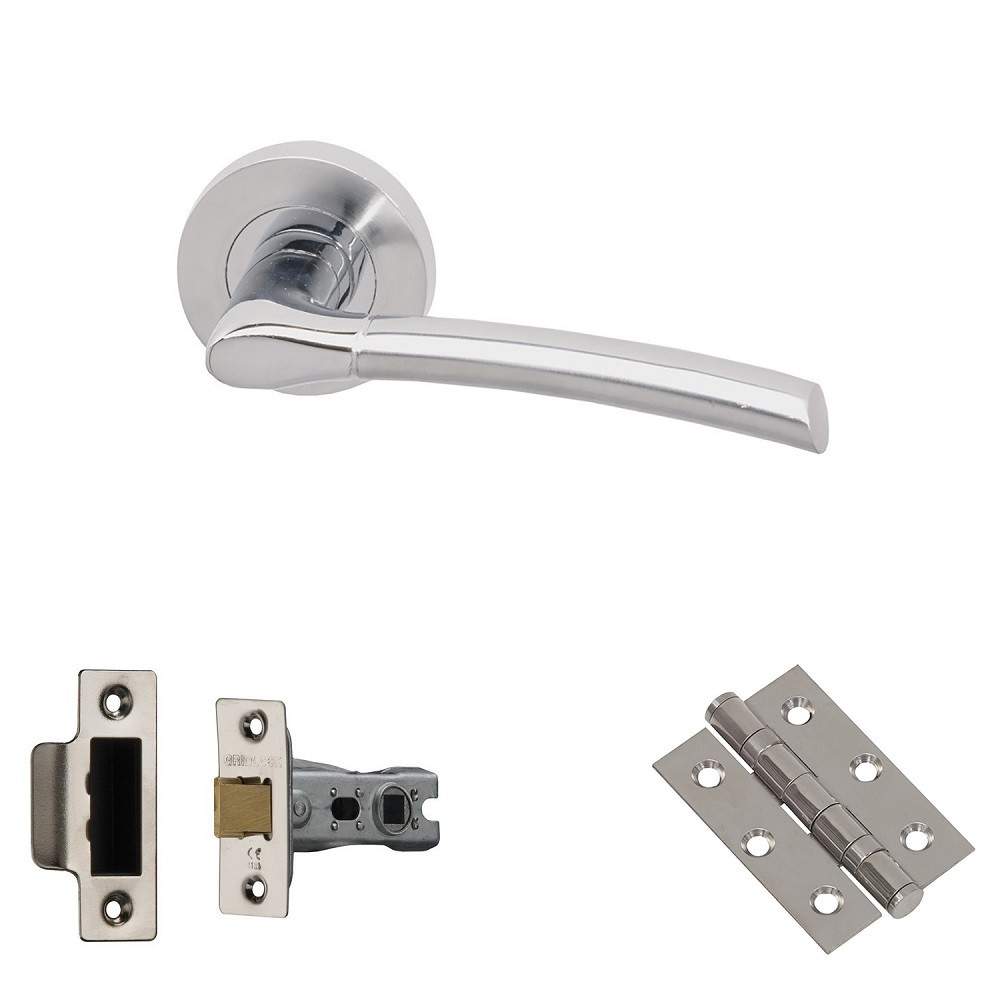 XL Joinery Drava Polished/Satin Chrome Latch Door Handle Pack - 65mm DRAVAHP65 Price Comparisons | Compare The Build