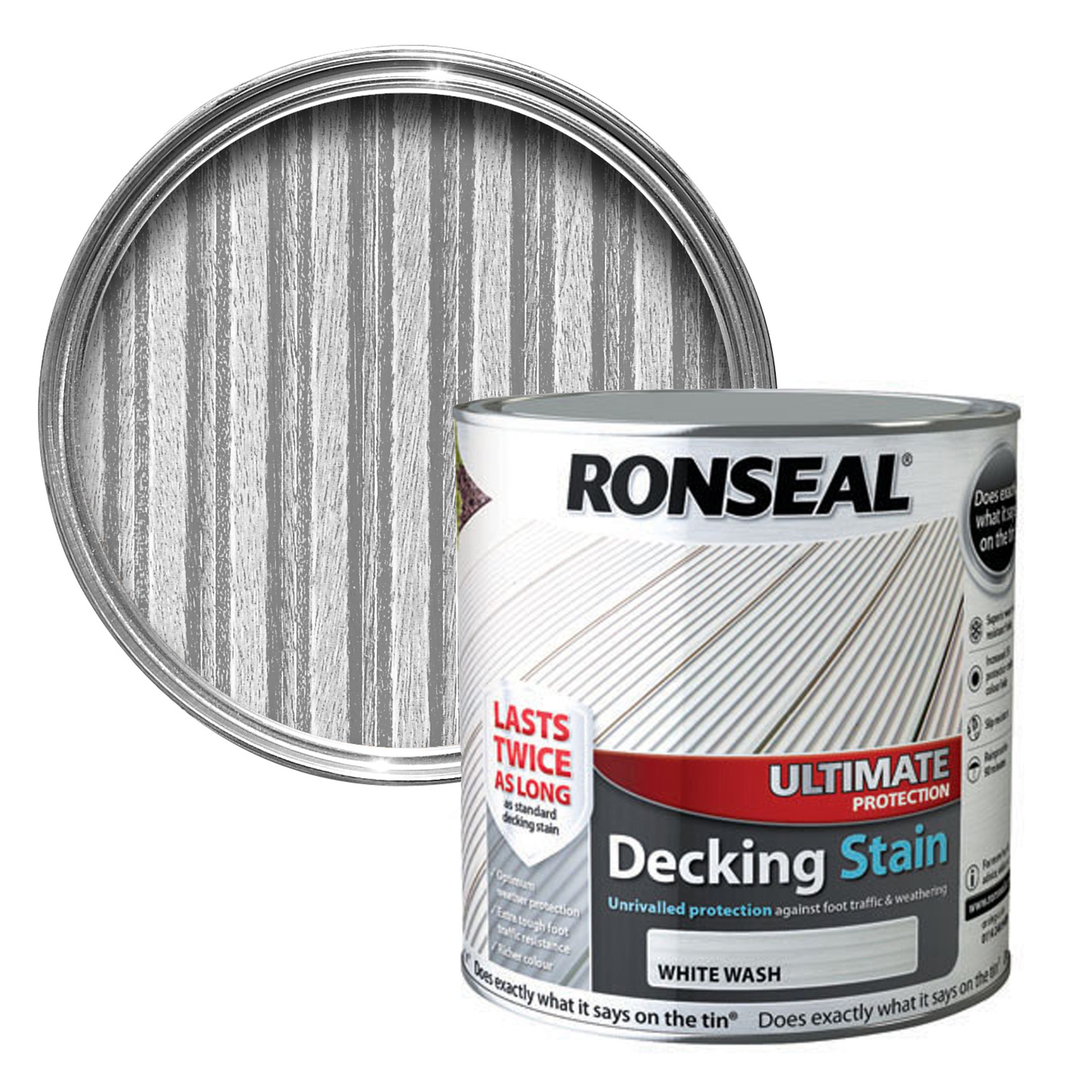 Ronseal Ultimate White Wash Matt Decking Wood Stain, 2.5L Price Comparisons | Compare The Build