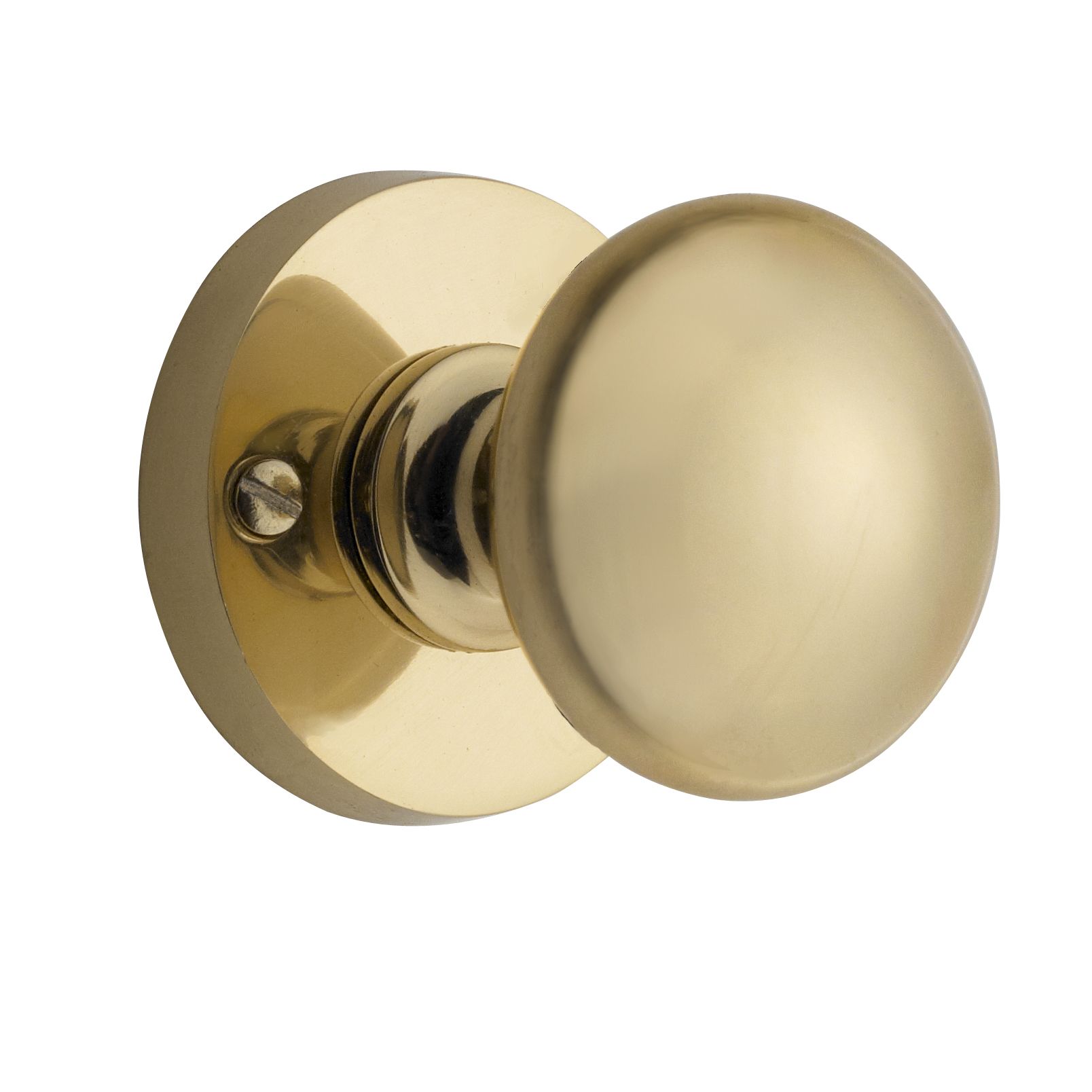 The House Nameplate Company Polished Brass Effect Brass Round Door Knob (Dia)70mm, Pair | Compare The Build