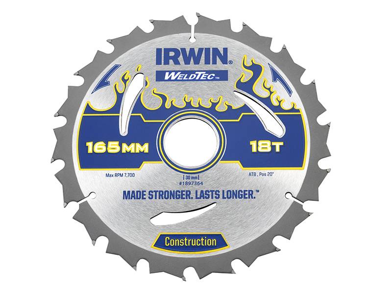 IRWIN® IRW1897364 Weldtec Circular Saw Blade 165 x 30mm x 18T ATB Price Comparisons | Compare The Build