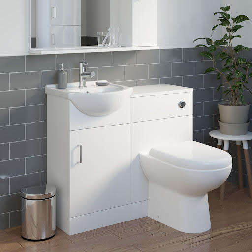 Essence Toilet & Basin Vanity Unit Combination - White Gloss 950mm Price Comparisons | Compare The Build