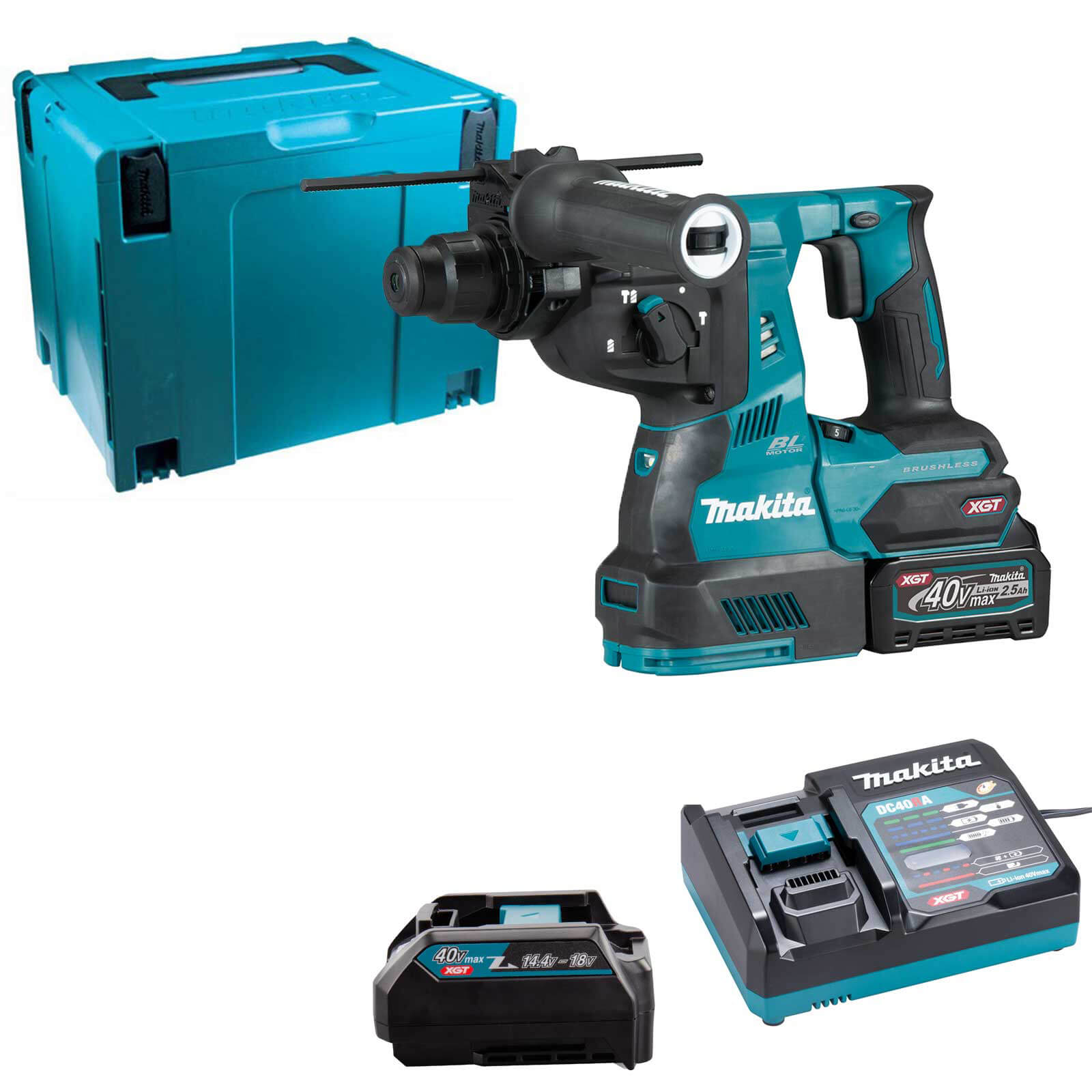 Makita HR003G 40v Max XGT Cordless Brushless SDS Plus Drill 1 x 2.5ah Li-ion Charger Case | Compare The Build