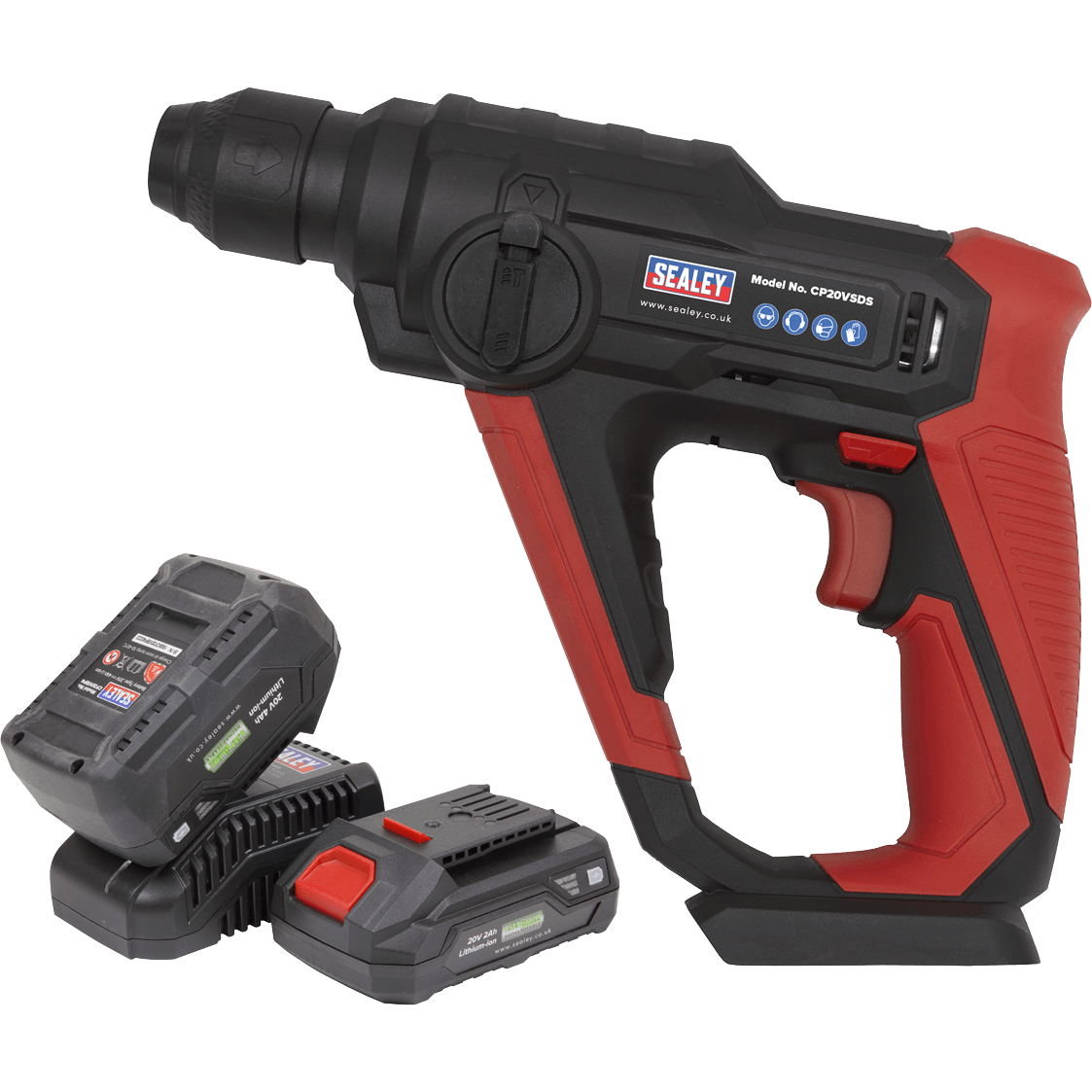 Sealey CP20VSDS 20v Cordless SDS Rotary Hammer Drill 1 x 2ah & 1 x4ah Li-ion Charger Bag Price Comparisons | Compare The Build