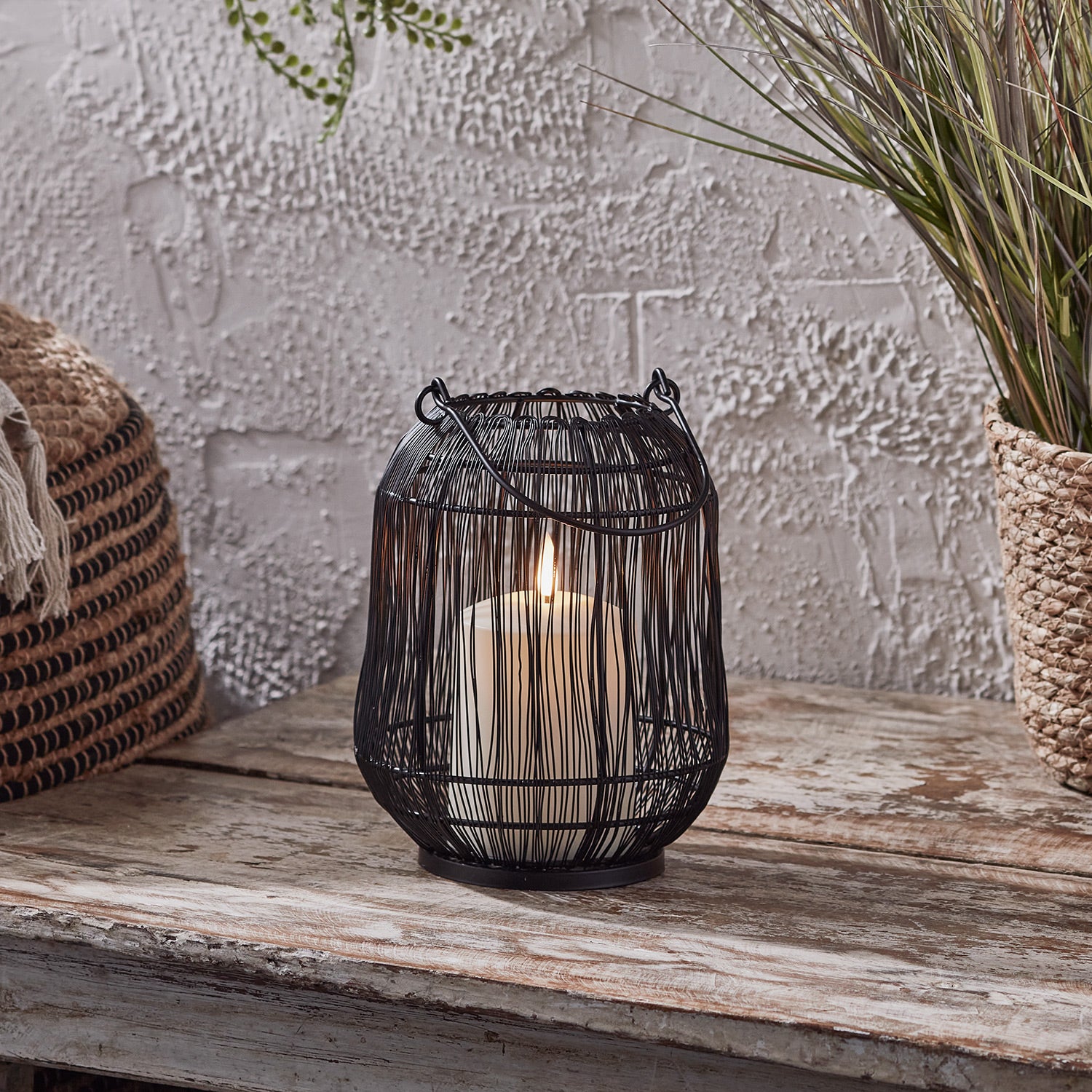 Antonio Black Garden Lantern with TruGlow® Candle Price Comparisons | Compare The Build