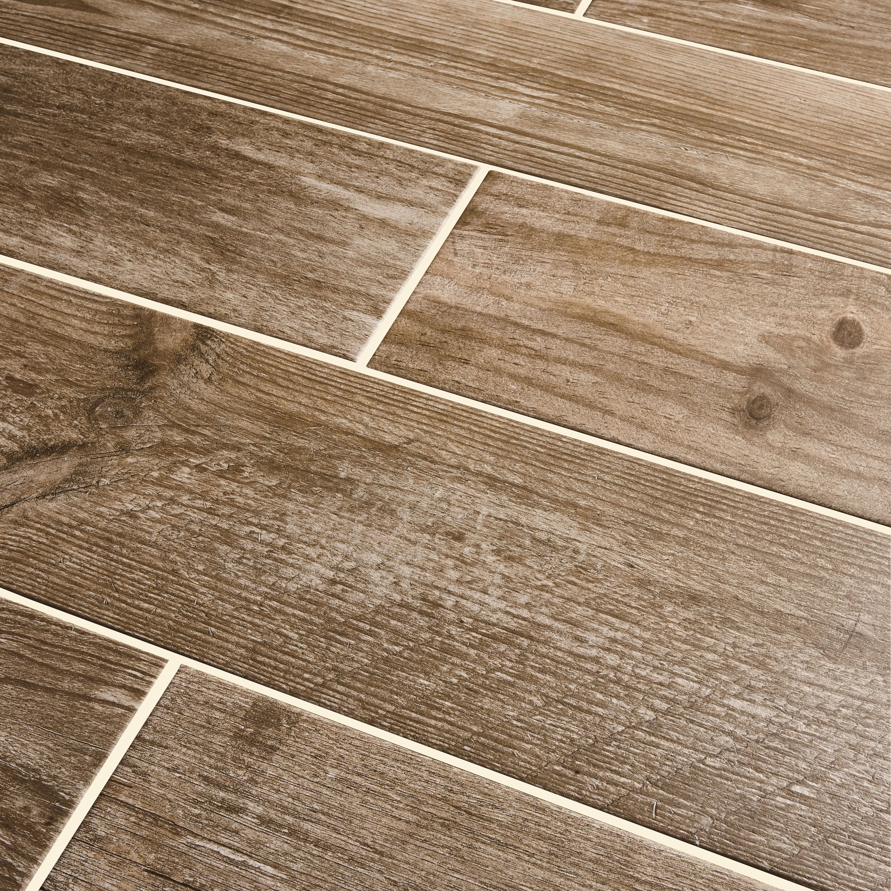 Cottage wood Light brown Matt Wood effect Porcelain Wall & floor Tile Price Comparisons | Compare The Build