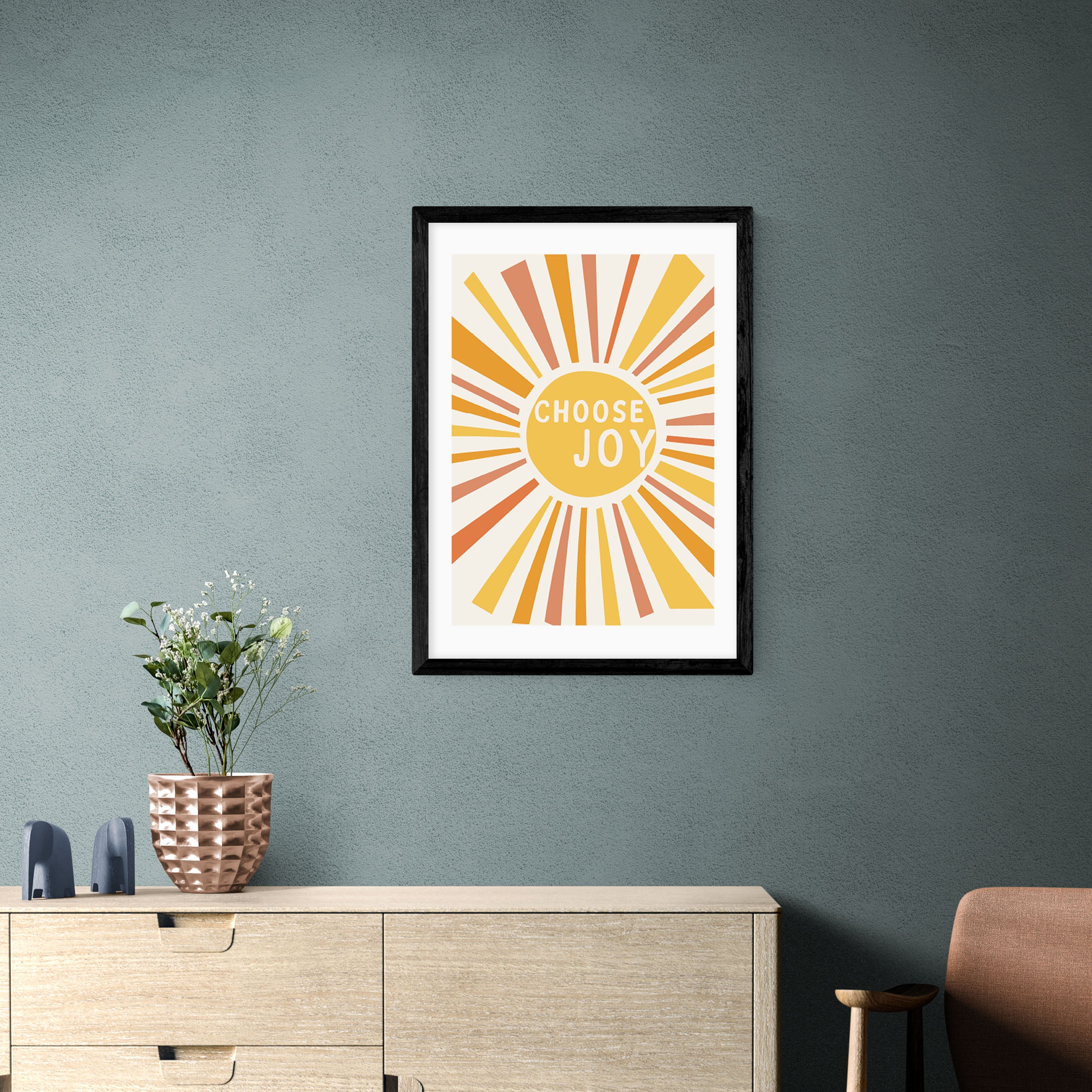 East End Prints Choose Joy Print by Sisi and Seb Yellow | Compare The Build