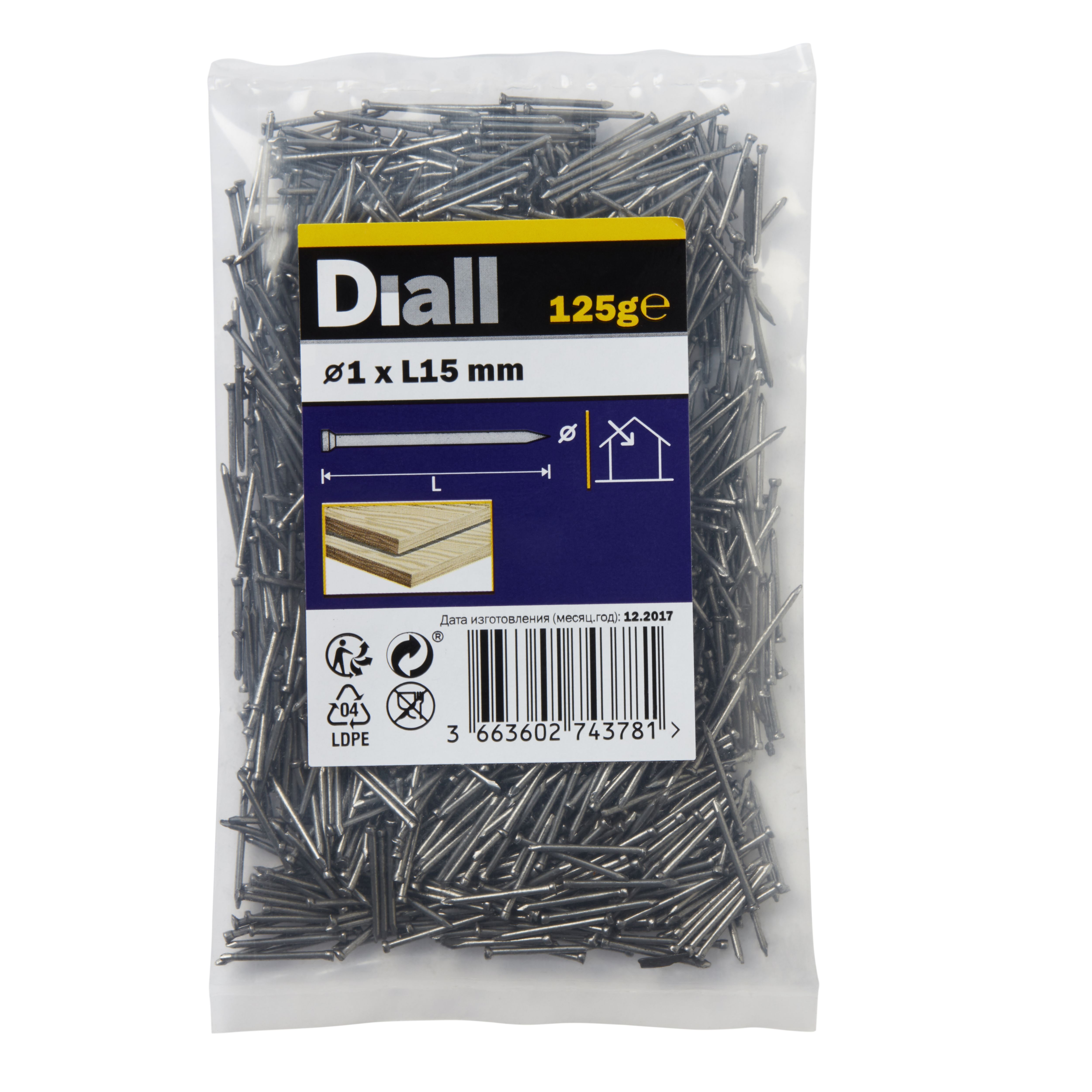 Diall Veneer Pin (L)15mm (Dia)1mm, Pack | Compare The Build