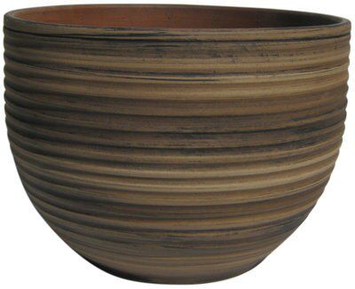 Glazed Terracotta Bamboo Effect Ceramic Plant Pot (Dia)19Cm Price Comparisons | Compare The Build