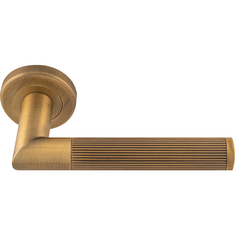 Serozzetta Trend Lines Lever On Rose Door Handles Antique (Pair) in Brass Price Comparisons | Compare The Build