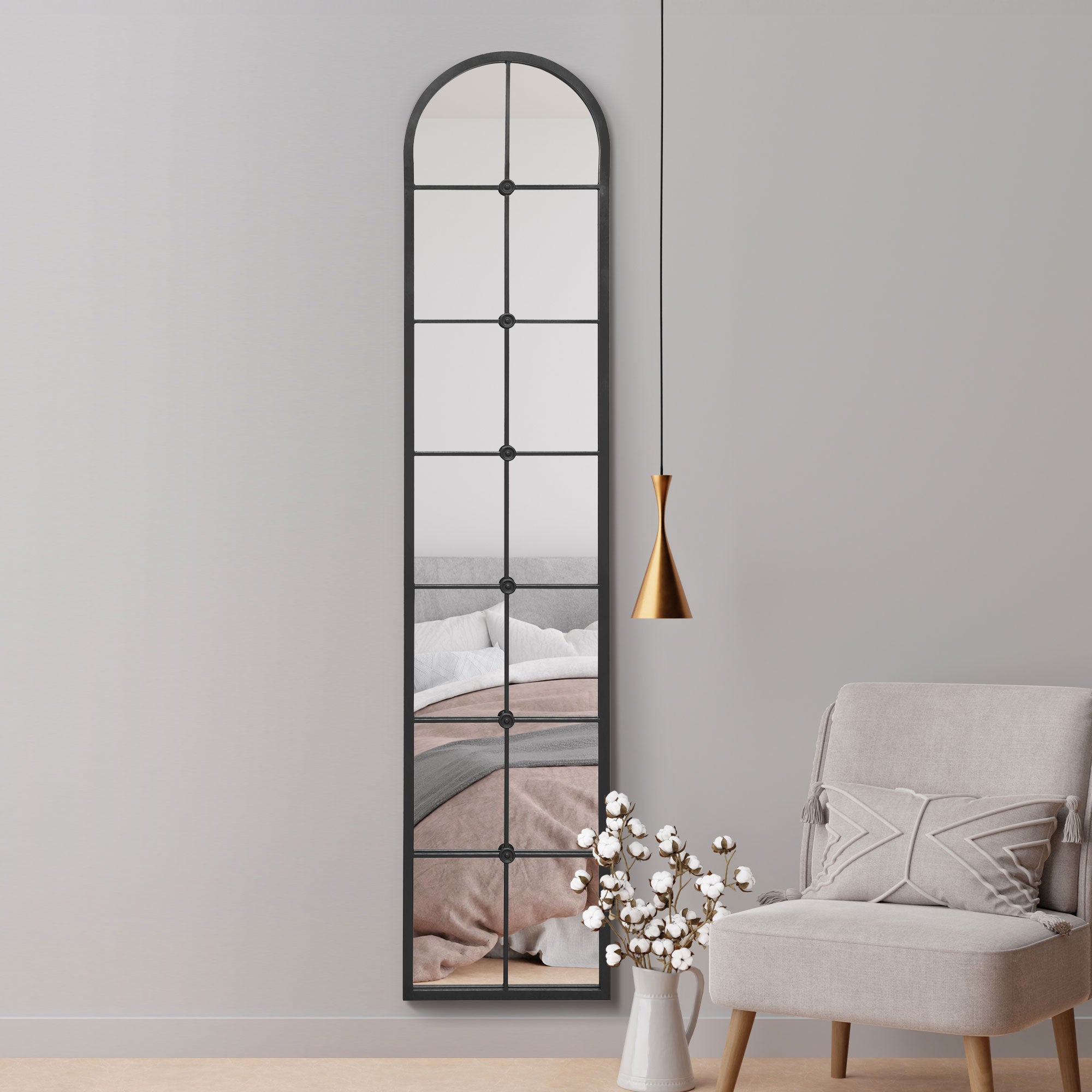 Arcus Cenestra Arched Full Length Wall Mirror Black Price Comparisons | Compare The Build