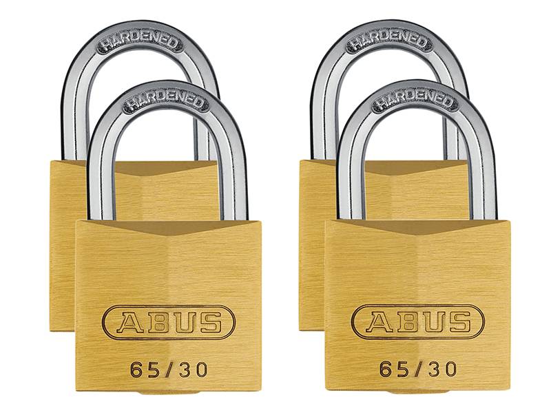 ABUS Mechanical ABU6530QPK 65/30mm Brass Padlock Quad Pack Price Comparisons | Compare The Build
