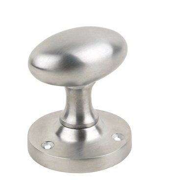 Smith & Locke Satin Grey Chrome Effect Brass Oval Door Knob (Dia)55mm, Pair Price Comparisons | Compare The Build