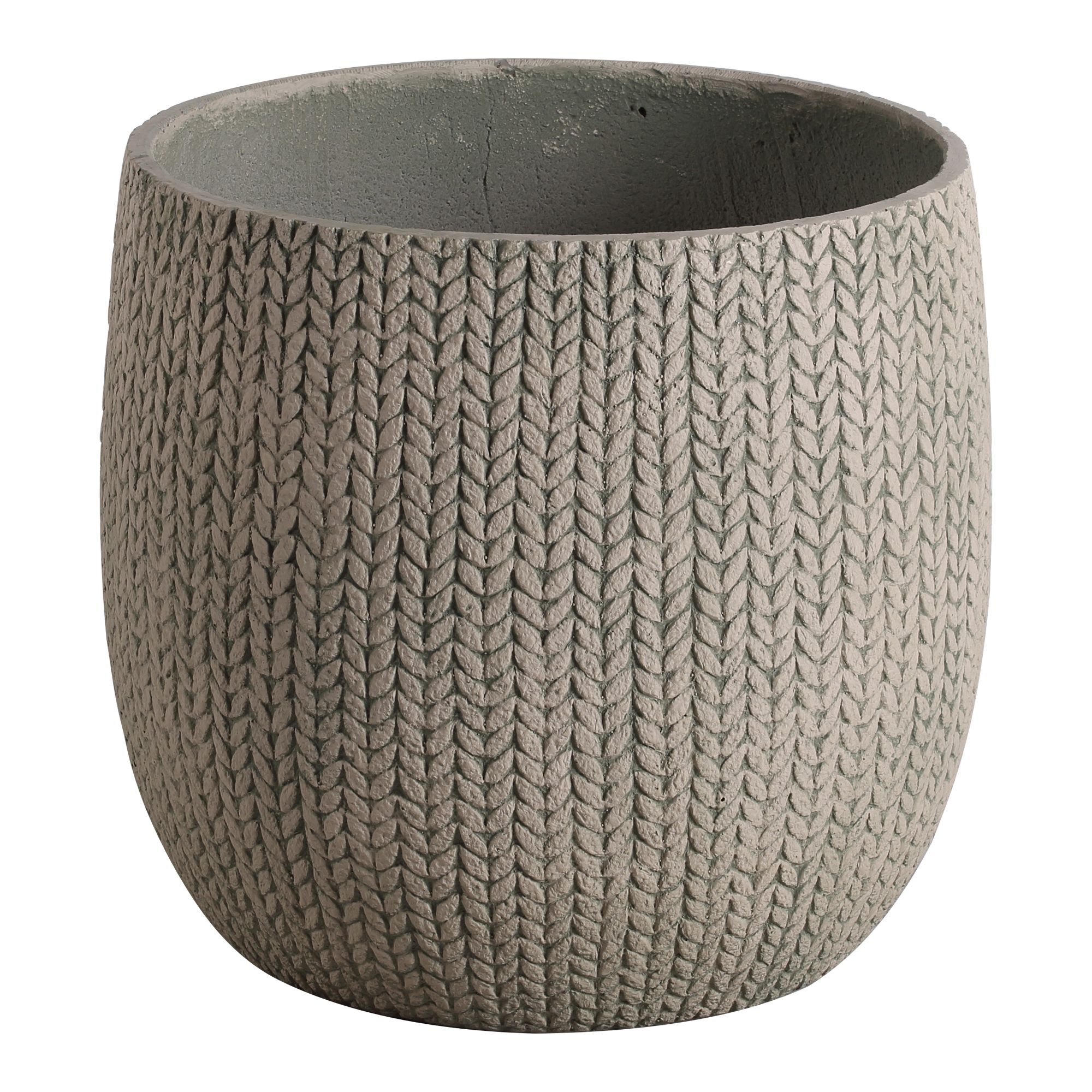 Verve Kulun Beige Knitted Effect Fibreclay Round Plant Pot (Dia)46Cm Price Comparisons | Compare The Build