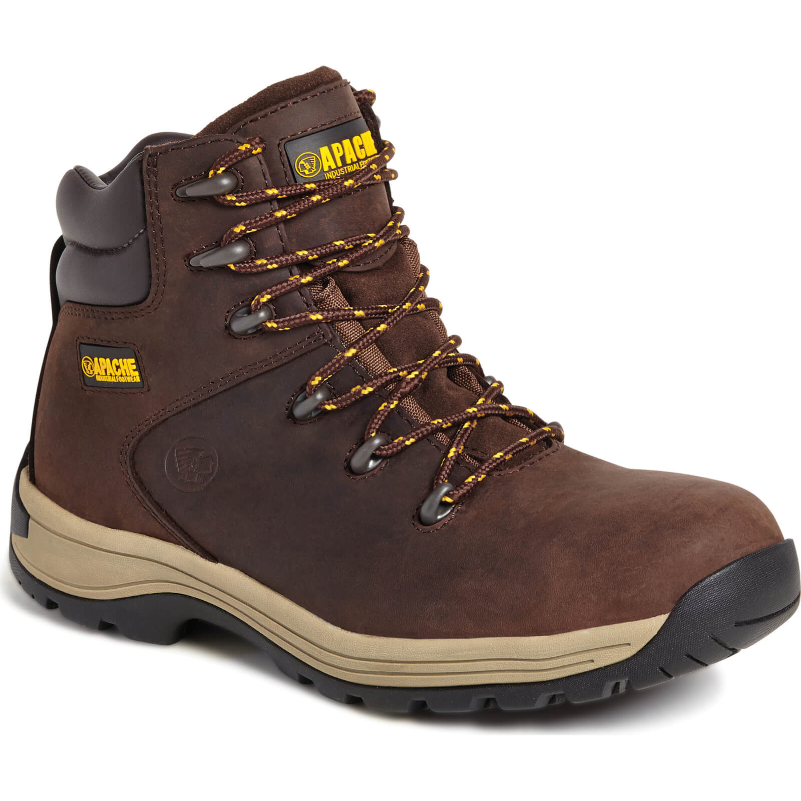 Apache AP31 Nubuck Water Resistant Safety Hiker Boots Brown Size 8 | Compare The Build