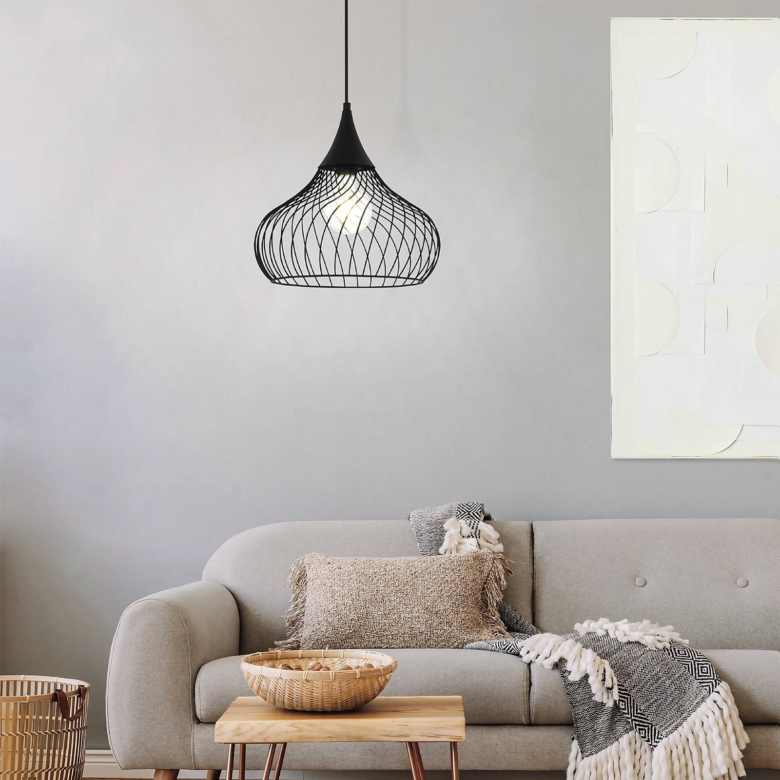 EGLO Staverton Black Steel Pendant Light | Compare The Build