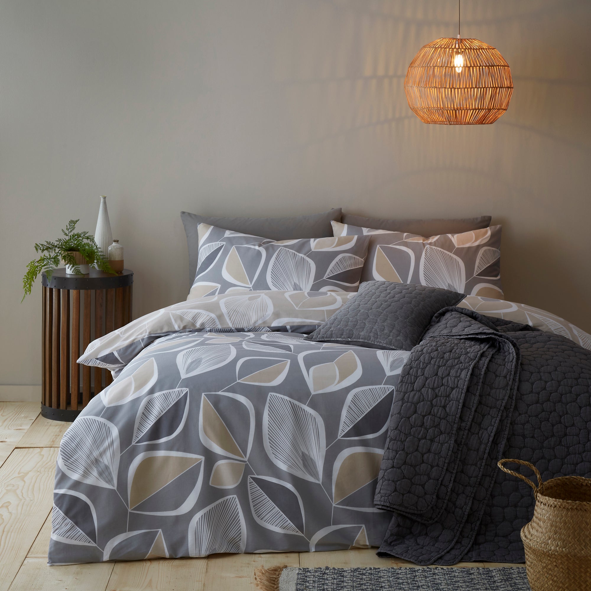 Juno Natural 100% Cotton Reversible Duvet Cover and Pillowcase Set Brown Price Comparisons | Compare The Build