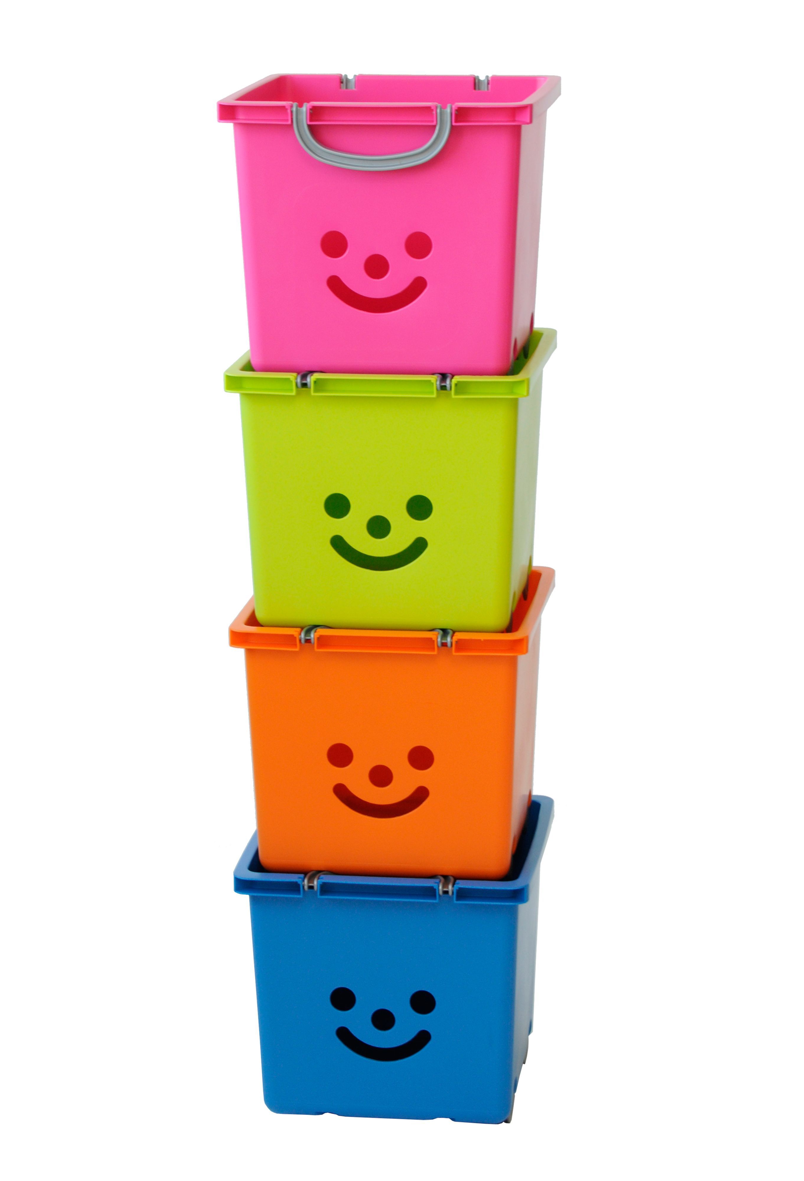 Iris Children's Smiley Blue 30.6L Plastic Stackable Storage Box Price Comparisons | Compare The Build