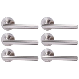 Berlin Satin Nickel Round Rose Door Handle - 3 Pairs | Compare The Build