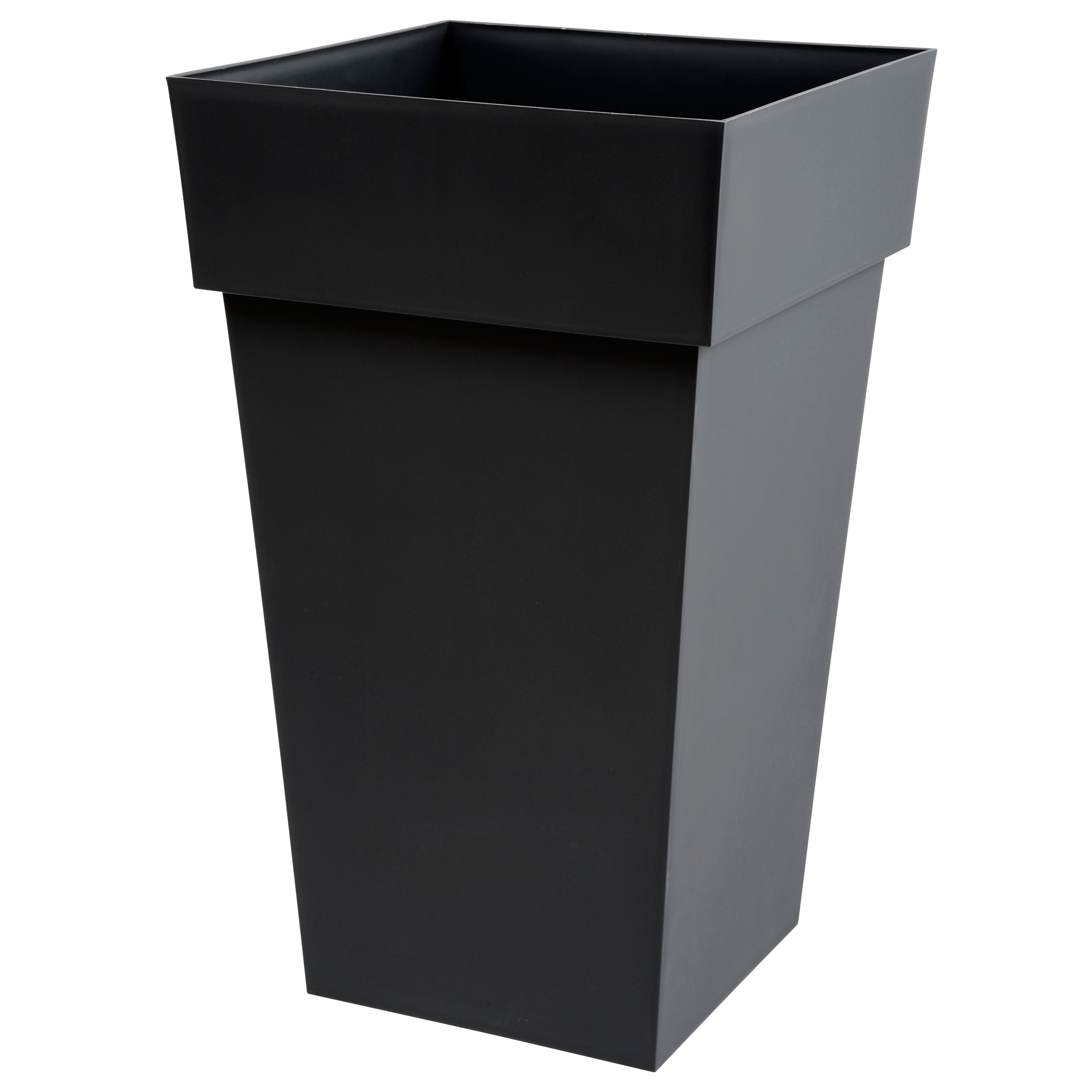 Toscane Square Plastic Anthracite Grey Pot (H)650mm (L)390mm Price Comparisons | Compare The Build