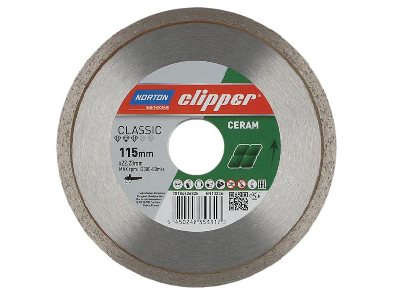 Norton Clipper CLI626825 Classic Ceramic Diamond Blade 115 x 22.23mm | Compare The Build