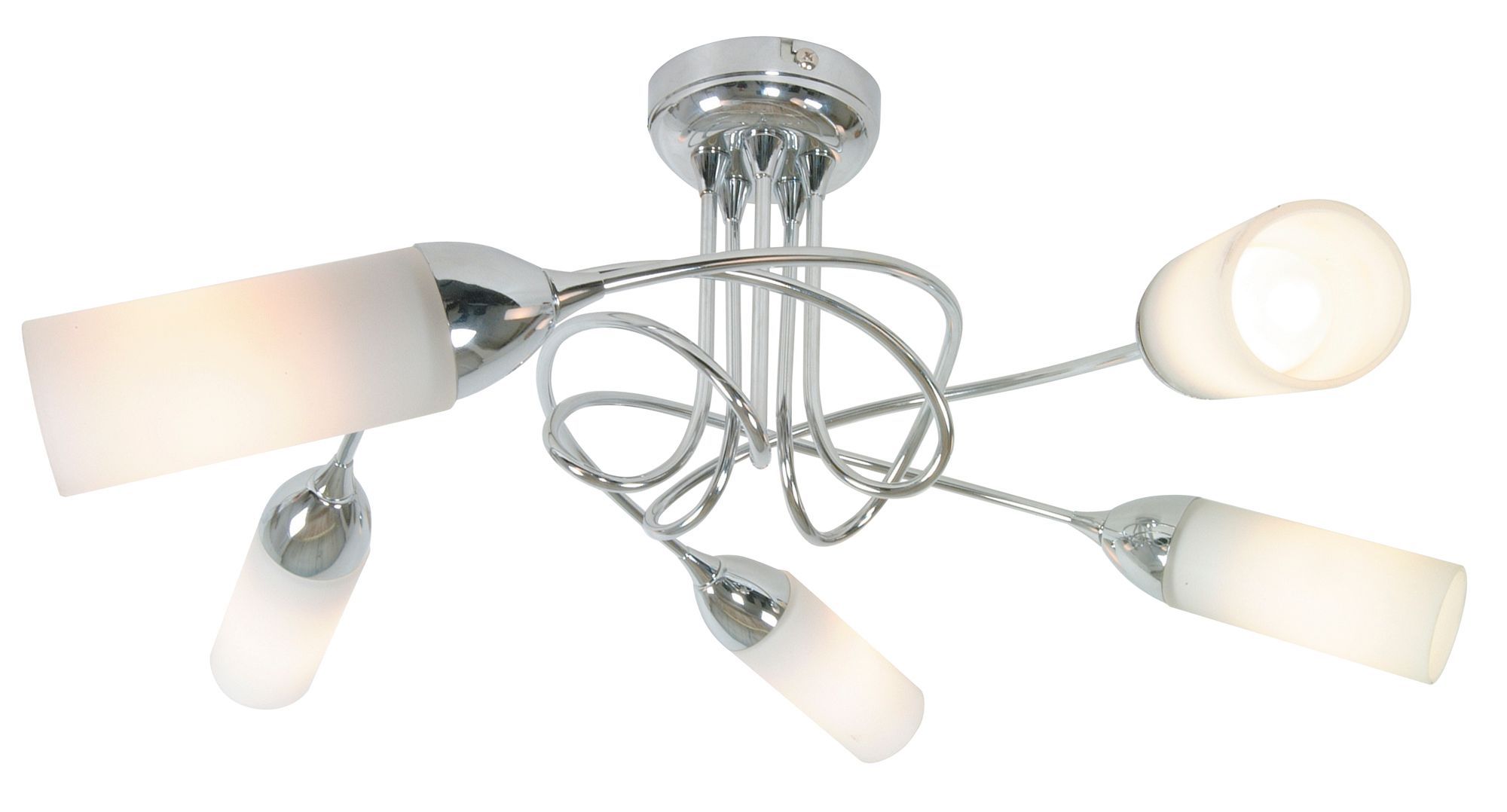 Klute Loop Arm Chrome Effect 5 Lamp Ceiling Light Price Comparisons | Compare The Build