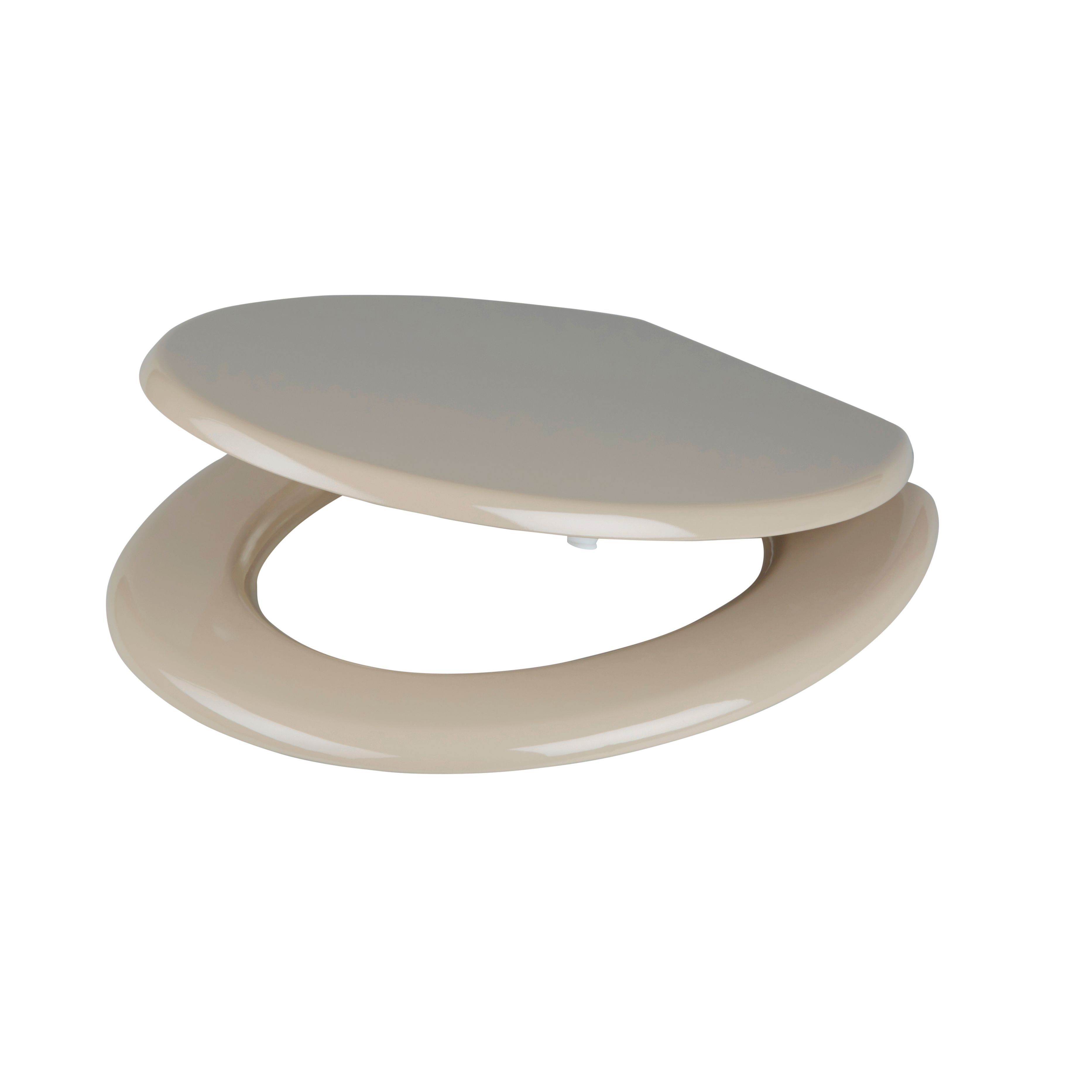 GoodHome Palmi Taupe Bottom Fix Standard Close Toilet Seat | Compare The Build